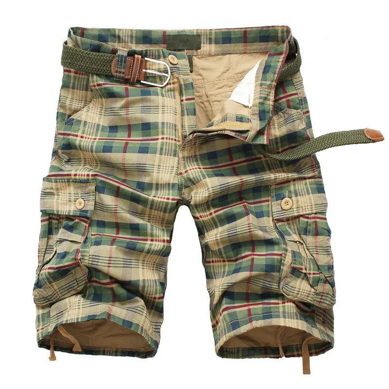 Men Shorts 2025 Fashion Plaid Beach Shorts Mens Casual Camo Camouflage Shorts Military Short Pants Male Bermuda Cargo Overalls