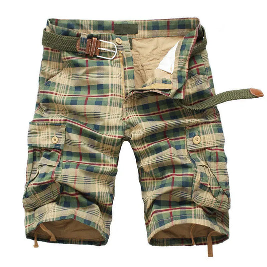 Men Shorts 2025 Fashion Plaid Beach Shorts Mens Casual Camo Camouflage Shorts Military Short Pants Male Bermuda Cargo Overalls