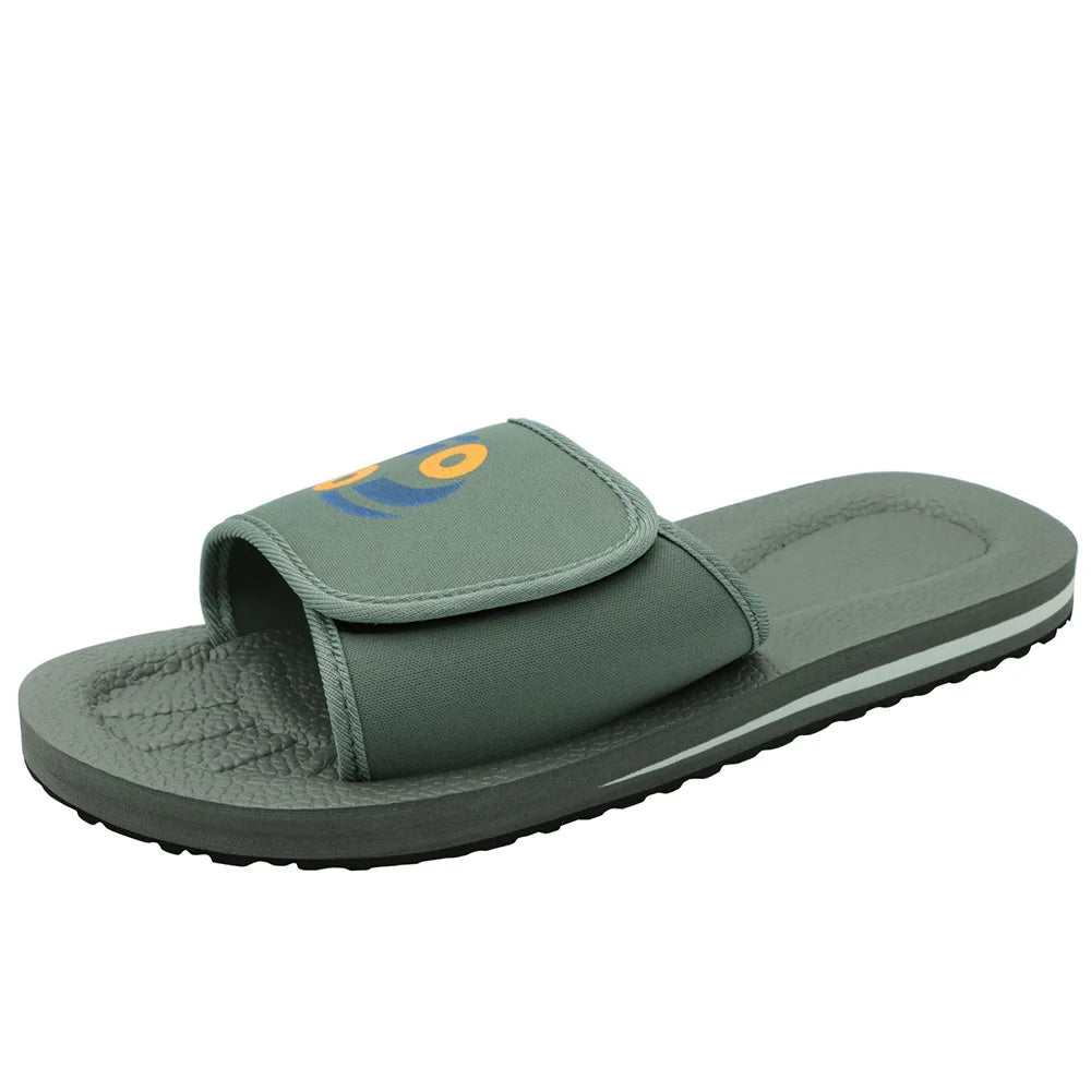 Comfortable Bathroom Slippers for Men Summer Massage Home Rubber Sole non-slip Gray Slide Beach Shoes Sandals Wholesale Dropship