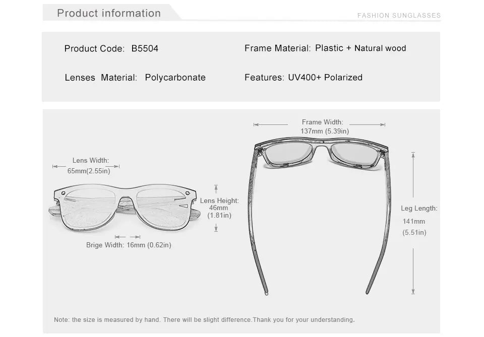 KINGSEVEN Natural Wooden Sunglasses Men Polarized Fashion Sun Glasses Original Eye Protection Eyewear Oculos De Sol Masculino