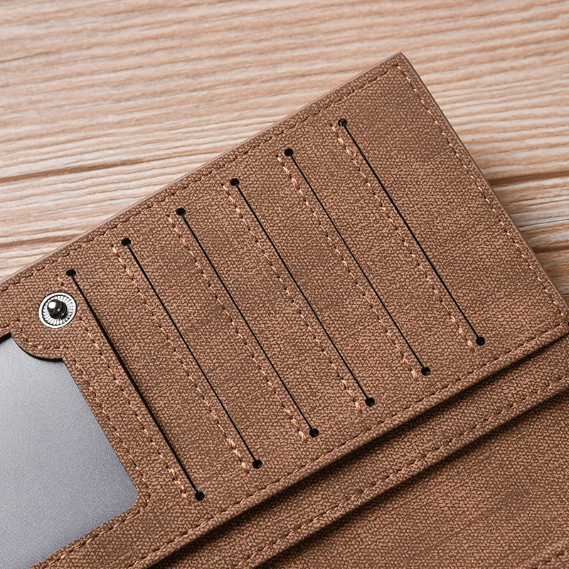 Hot Sale Soft Leather Thin Wallet For Men Long Man Purse Slim Men's Card Holder 4 Colors