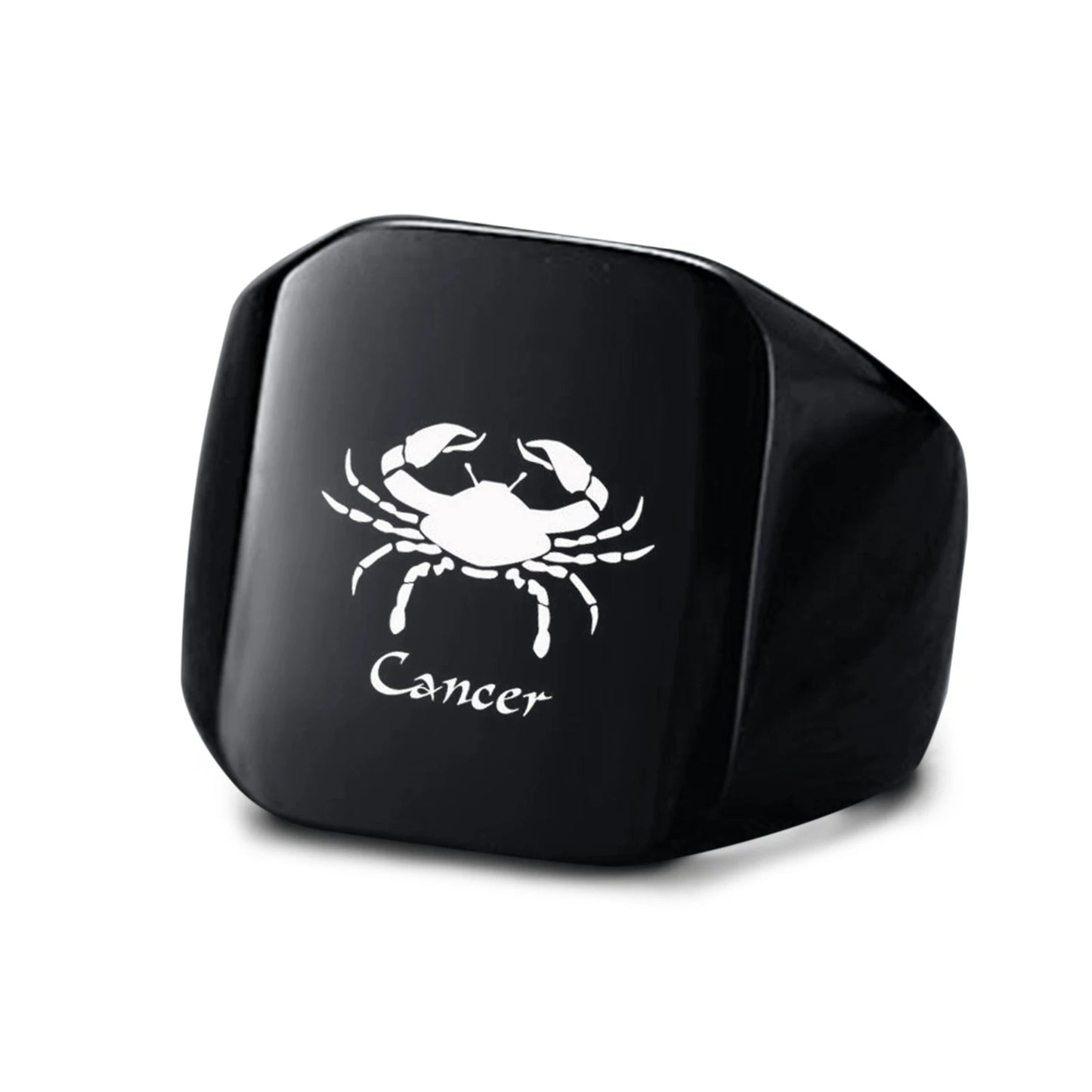 Vnox 18mm Signet Ring For Men Women, The Zodiac 12 Horoscope Constellation Sign Finger Band, Stainless Steel Aries Punk Ring