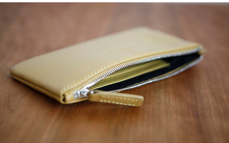 LANSPACE men's leather wallet brand thin purse fashion designer coin purses holders