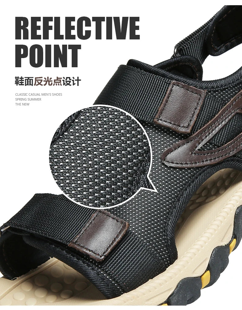 Hot Sale Summer Sandals Mens Big Size 38-47 Outdoor Beach Casual Shoes Fashion Dropshipping Khaki Blue