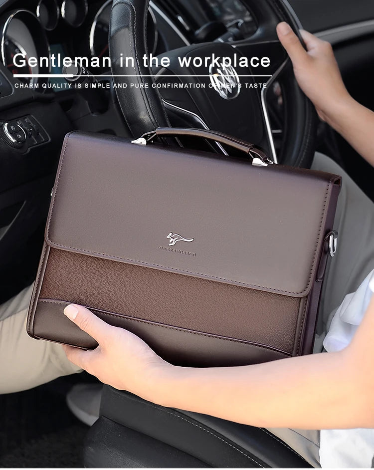 Male Handbags Pu Leather Men's Tote Briefcase Business Shoulder Bag for Men 2025 Brand Laptop Bags Man Organizer for Documents