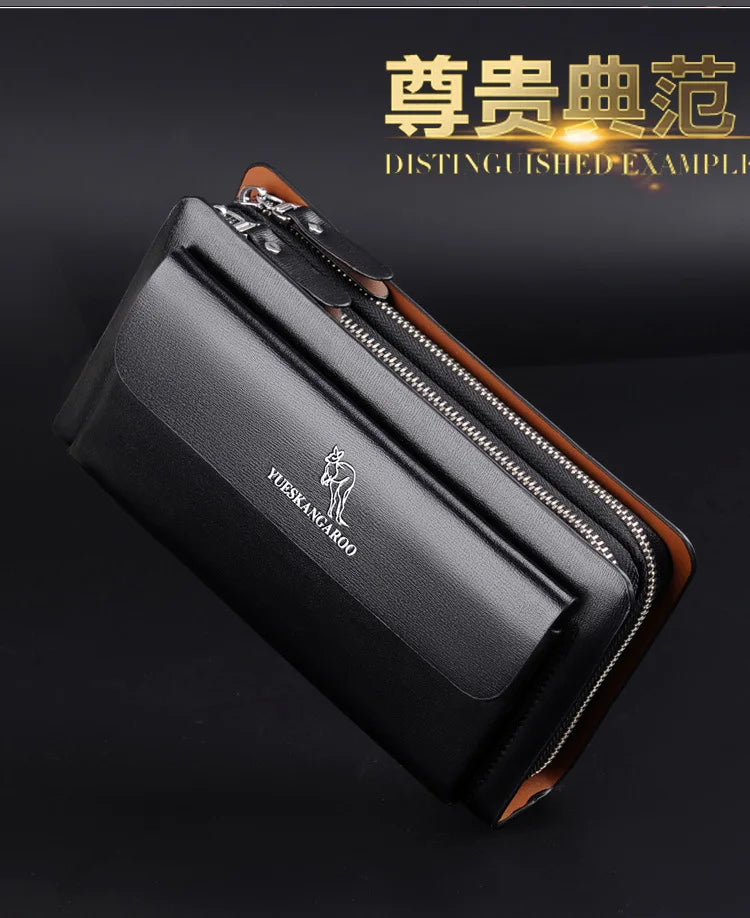 Men's Wallet Long Male Purse Vintage PU Leather Man Clutch Money Bag Wristlets Walets for Men 2025 Caibu Coin Card Holder Murse