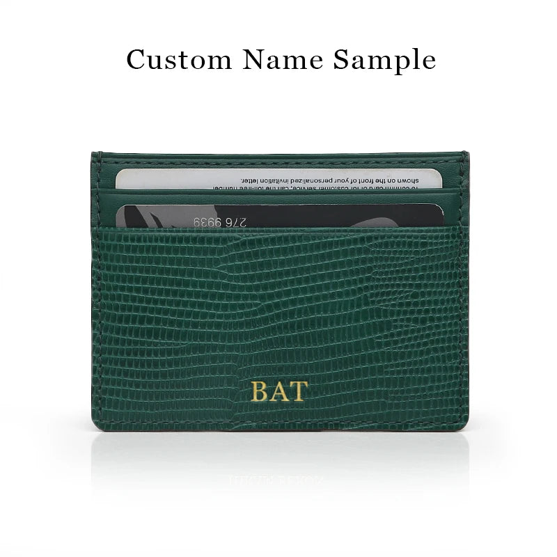 FREE Monogram Premium Luxury Card Wallet Genuine Leather Case Card Holder For Men Dropship