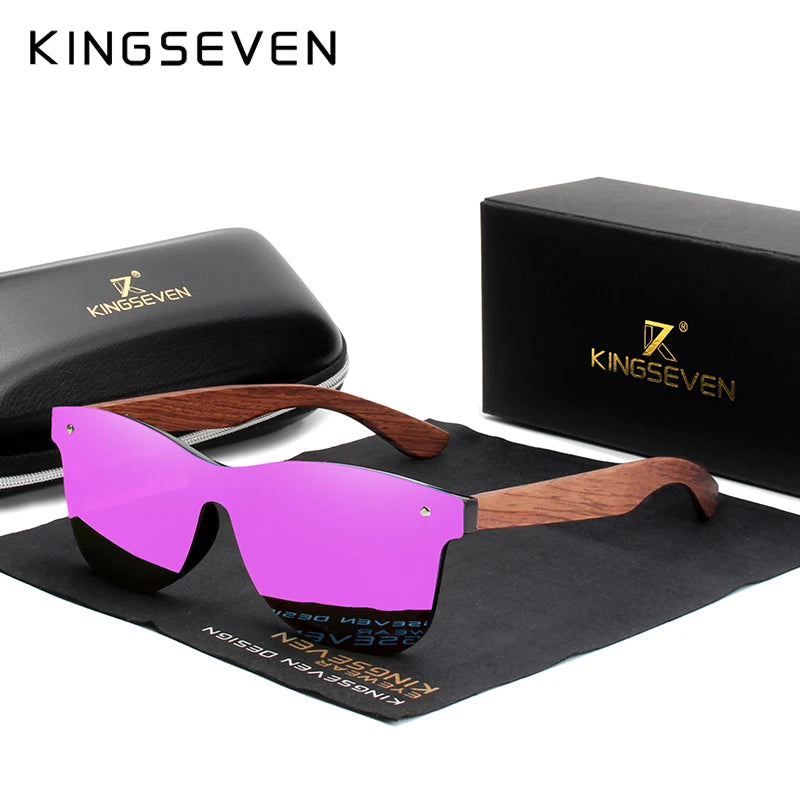 KINGSEVEN Natural Wooden Sunglasses Men Polarized Fashion Sun Glasses Original Eye Protection Eyewear Oculos De Sol Masculino