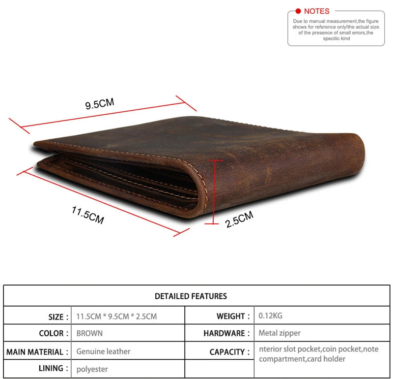 Genuine Leather Man Wallet RFID Blocking Slim Monederos Male Thin Purse High Quality Cowhide Card Wallet For Men Male