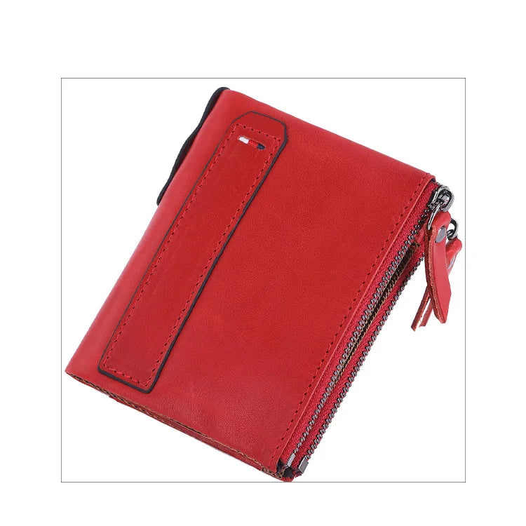 Men Wallets 100% Genuine Cow Leather Short Card Holder Leather Men Purse High Quality Luxury Brand Male Wallet