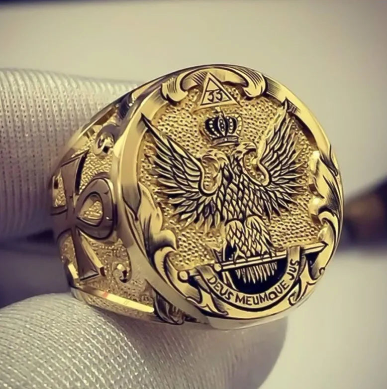 Eagle Collection ! Domineering Metal Eagle Men's Ring Punk Style Enamel Animal Male Rings Jewelry Hand Accessories Size 6-13