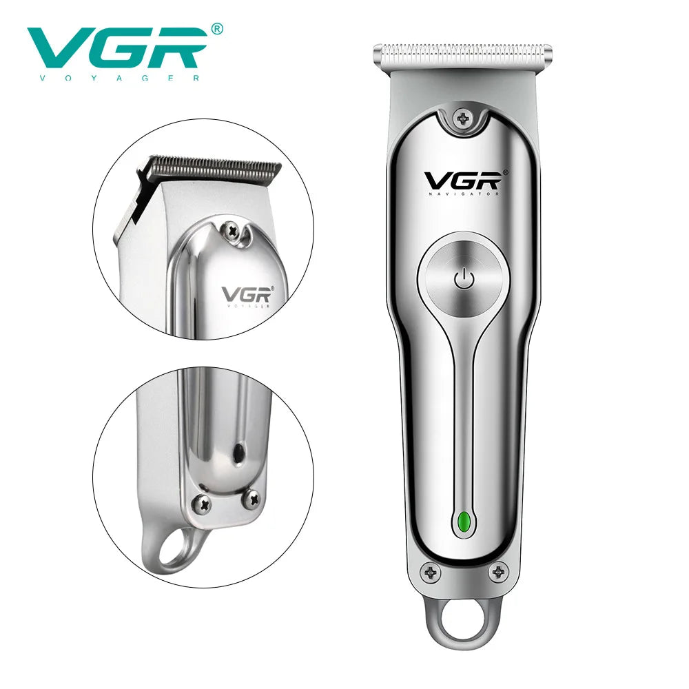 VGR Professional Barber Hair Clippers for Men Hair Cutting Machine Electric Metal Cordless 0mm Hair Trimmer Barber Hair Clipper