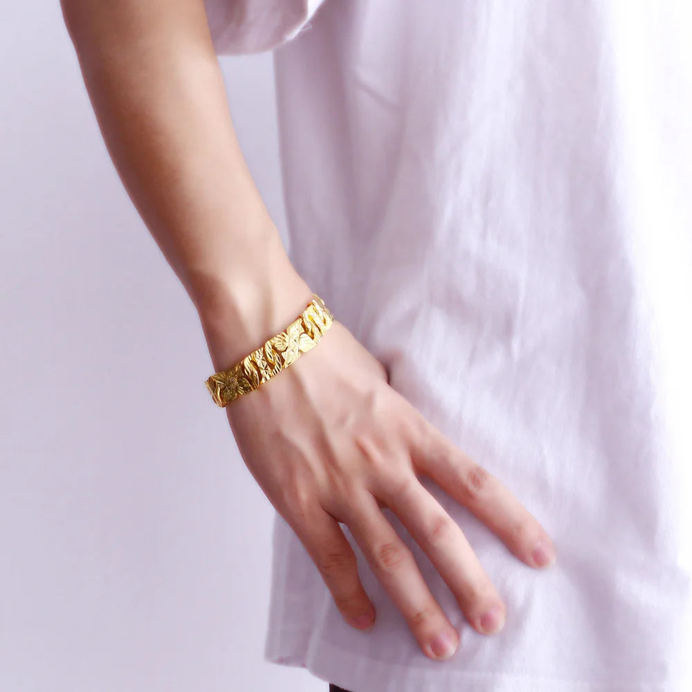 New Fashion Gold Color Jewelry 7-8 inches 100% 925 Sterling Silver Men's Bracelet Curb Cuban Link Chain Women Bracelets Bangle
