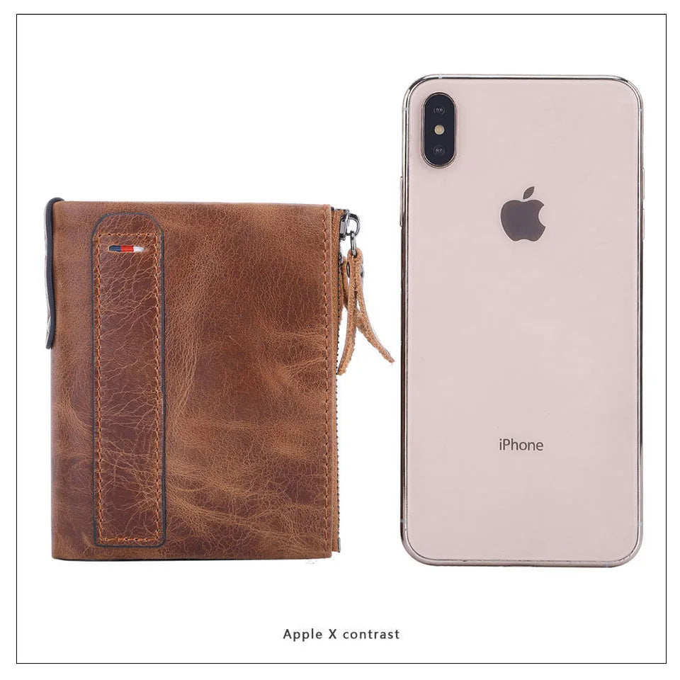 Men Wallets 100% Genuine Cow Leather Short Card Holder Leather Men Purse High Quality Luxury Brand Male Wallet