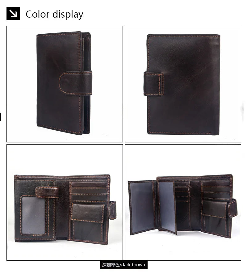 2022 New Leather Men Wallets Genuine Cow Leather 14 Card Holders Short Men Purse High Quality Male Wallet Can be Used Forever