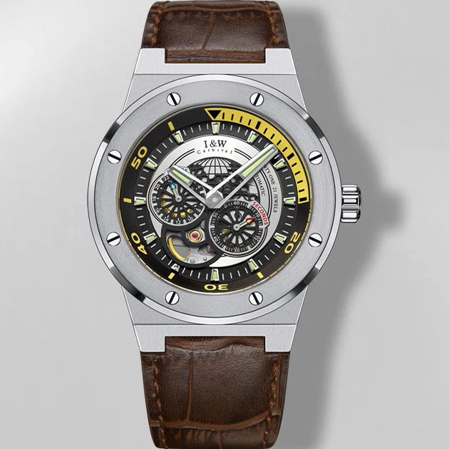 Relogio Masculino Luxury Brand I&W 2022 New Bumblebee Series Watch for Men Japan Movement Sapphire 5bar Skeleton Automatic Watch