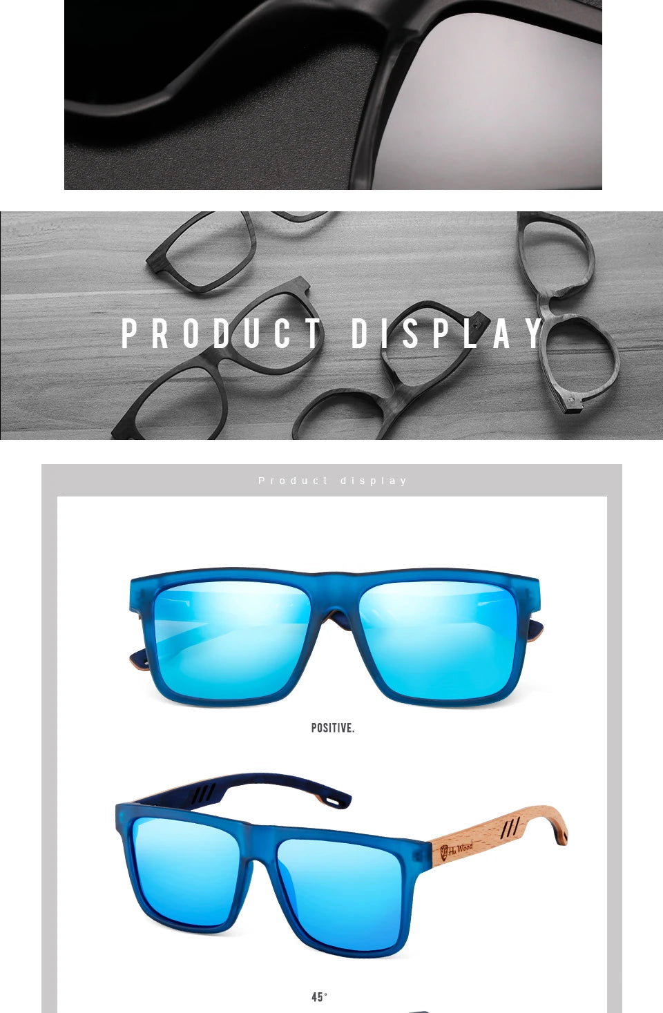 HU WOOD New High Quality Square Sunglasses For Men Polarized UV400 Fashion Sunglass Mirror Sport sun glasses Driving oculos