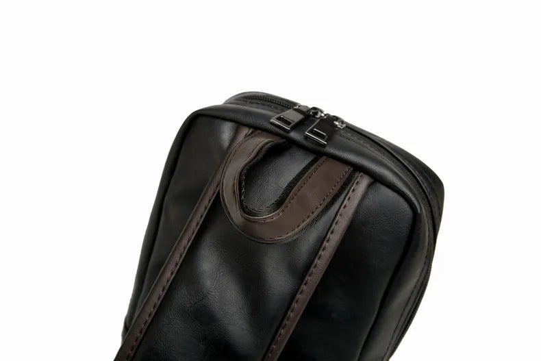 Leather Crossbody Bags for Men Messenger Chest Bag 2025 New Fashion Casual Bag Waterproof PU Single Shoulder Bags Vintage Luxury