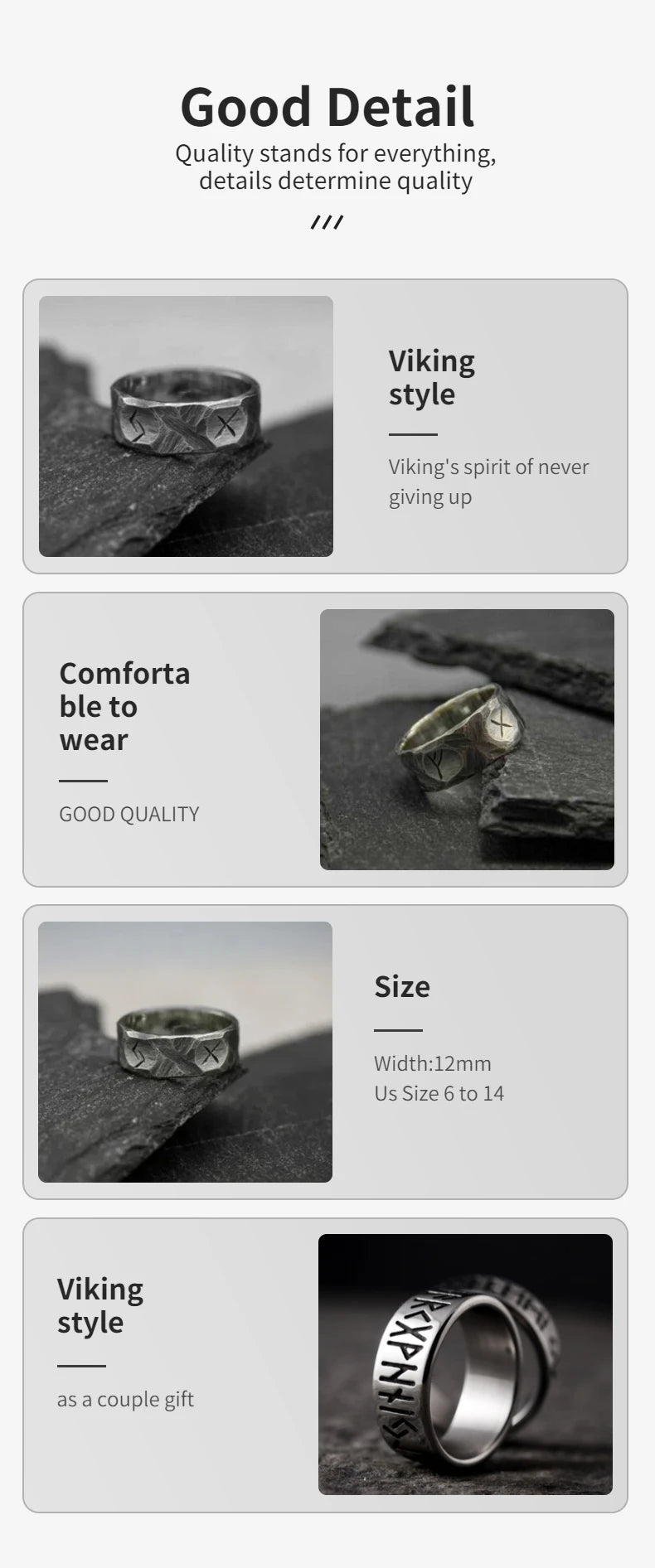 Freeshipping Stainless Steel Odin Norse Anel Amulet Rune Couple Dating Viking Rings For Men Women Words Jewelry Boyfriend Gift