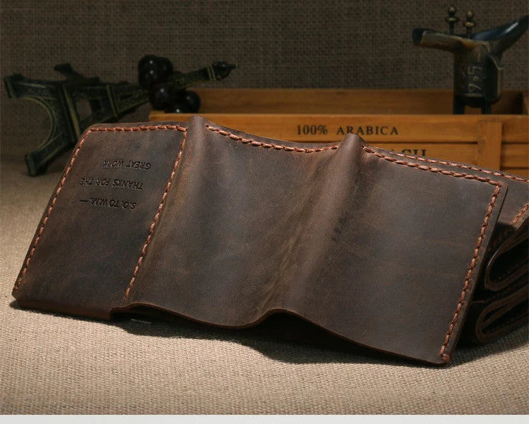 The Secret Life Of Walter Mitty Vintage Leather Men Wallet Genuine leather Wallet Men Purse Handmade male Wallet Money holder