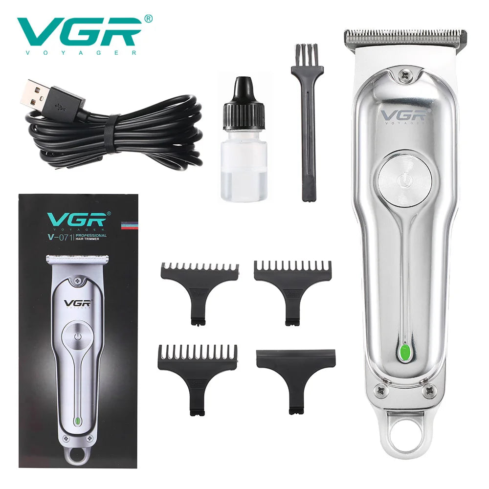 VGR Professional Barber Hair Clippers for Men Hair Cutting Machine Electric Metal Cordless 0mm Hair Trimmer Barber Hair Clipper