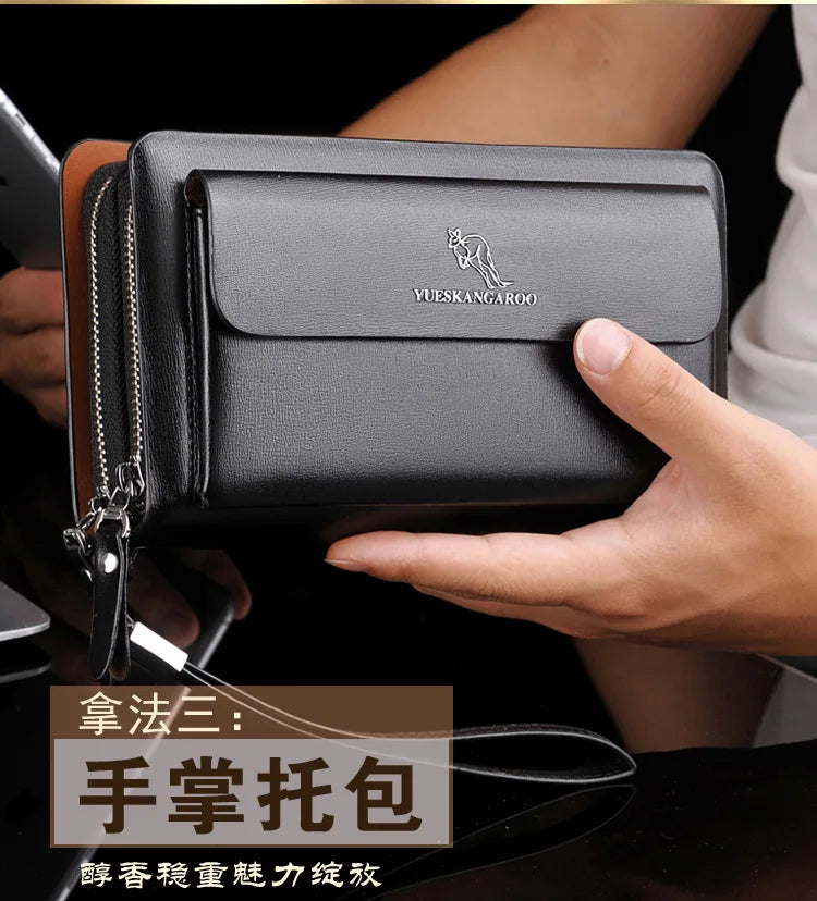 Men's Wallet Long Male Purse Vintage PU Leather Man Clutch Money Bag Wristlets Walets for Men 2025 Caibu Coin Card Holder Murse