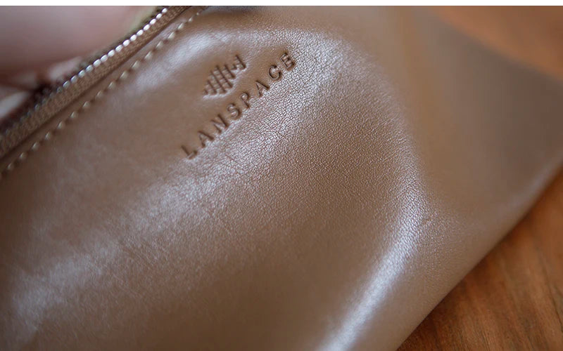 LANSPACE men's leather wallet brand thin purse fashion designer coin purses holders