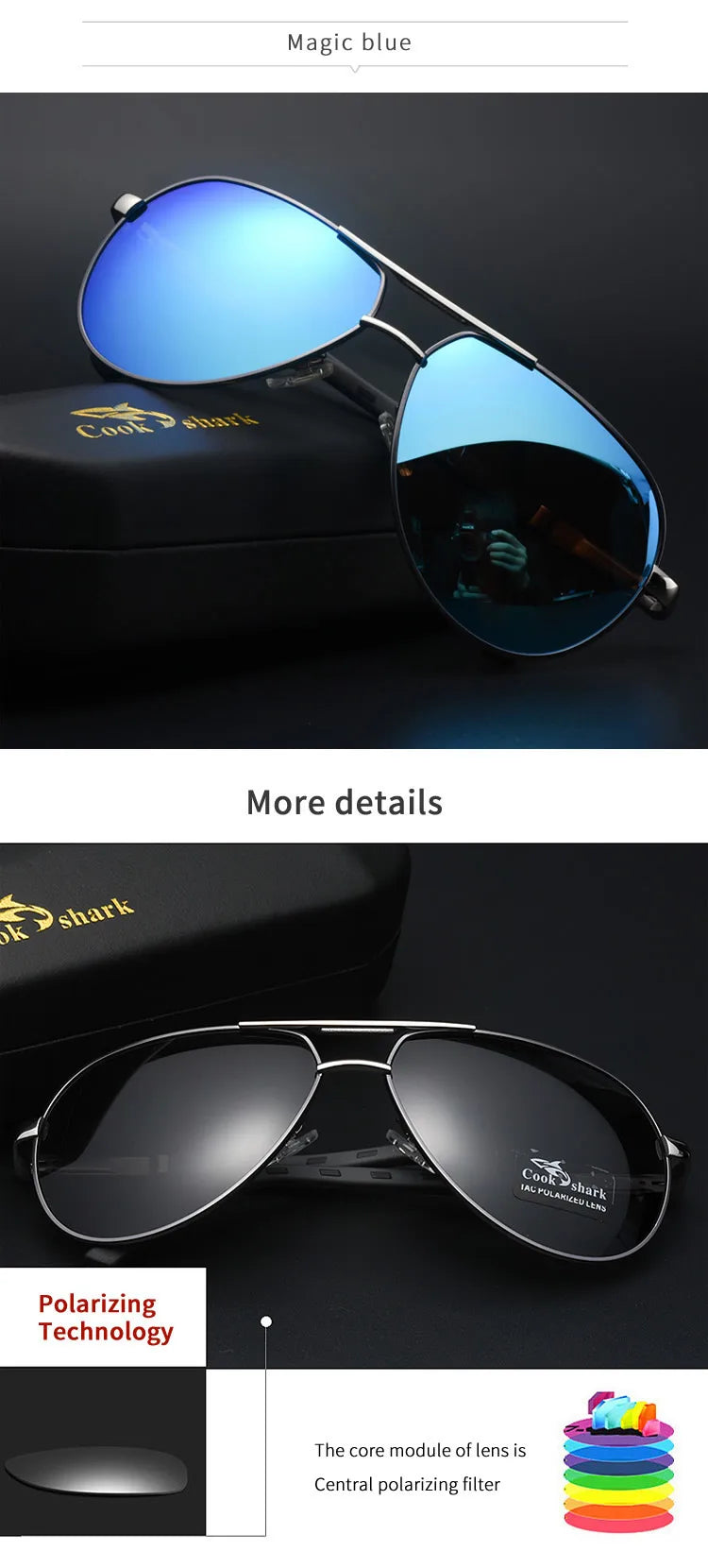 Cookshark sunglasses men's sunglasses tide polarized driving driver blue glasses