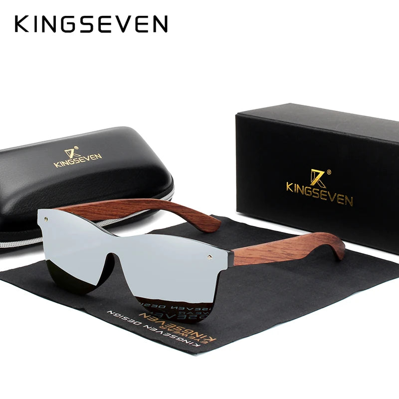 KINGSEVEN Natural Wooden Sunglasses Men Polarized Fashion Sun Glasses Original Eye Protection Eyewear Oculos De Sol Masculino
