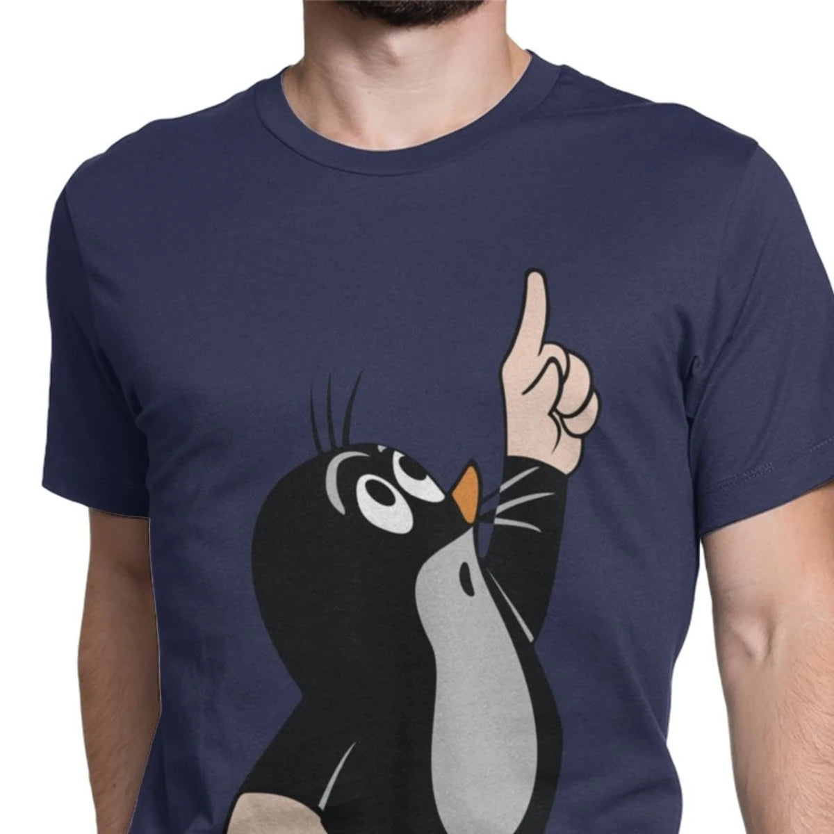 Men's T-Shirts Mole Pointing Funny Tshirt Camisas Hombre 3D Printed Krtek Little Maulwurf Cute Graphic T Shirts Men Best Gift