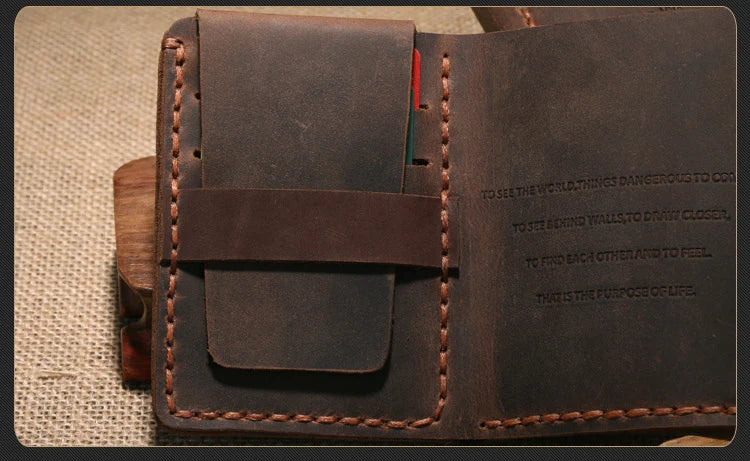 The Secret Life Of Walter Mitty Vintage Leather Men Wallet Genuine leather Wallet Men Purse Handmade male Wallet Money holder