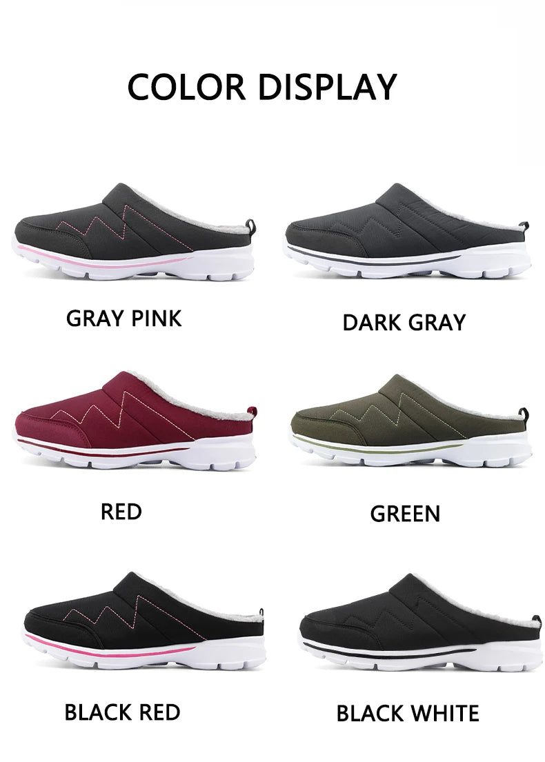 Men Slippers Winter Warm Plush Home Indoor Couple Slippers WaterProof Soft Comfort Winter Shoes Men Footwear Large Size 36-46