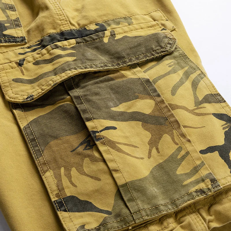 2025 Summer New Camouflage Tactical Cargo Shorts Men Khaki Jogger Military Cargo Shorts Men Cotton Casual Loose Men Shorts