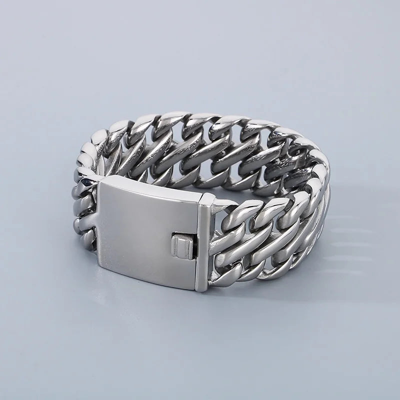 KALEN Unisex Vintage Stainless Steel Original Links 17cm Bracelet&40cm Necklace Jewelry Set