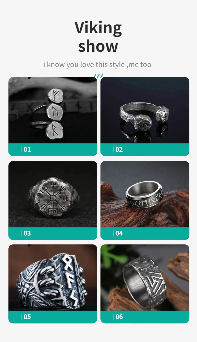 Freeshipping Stainless Steel Odin Norse Anel Amulet Rune Couple Dating Viking Rings For Men Women Words Jewelry Boyfriend Gift