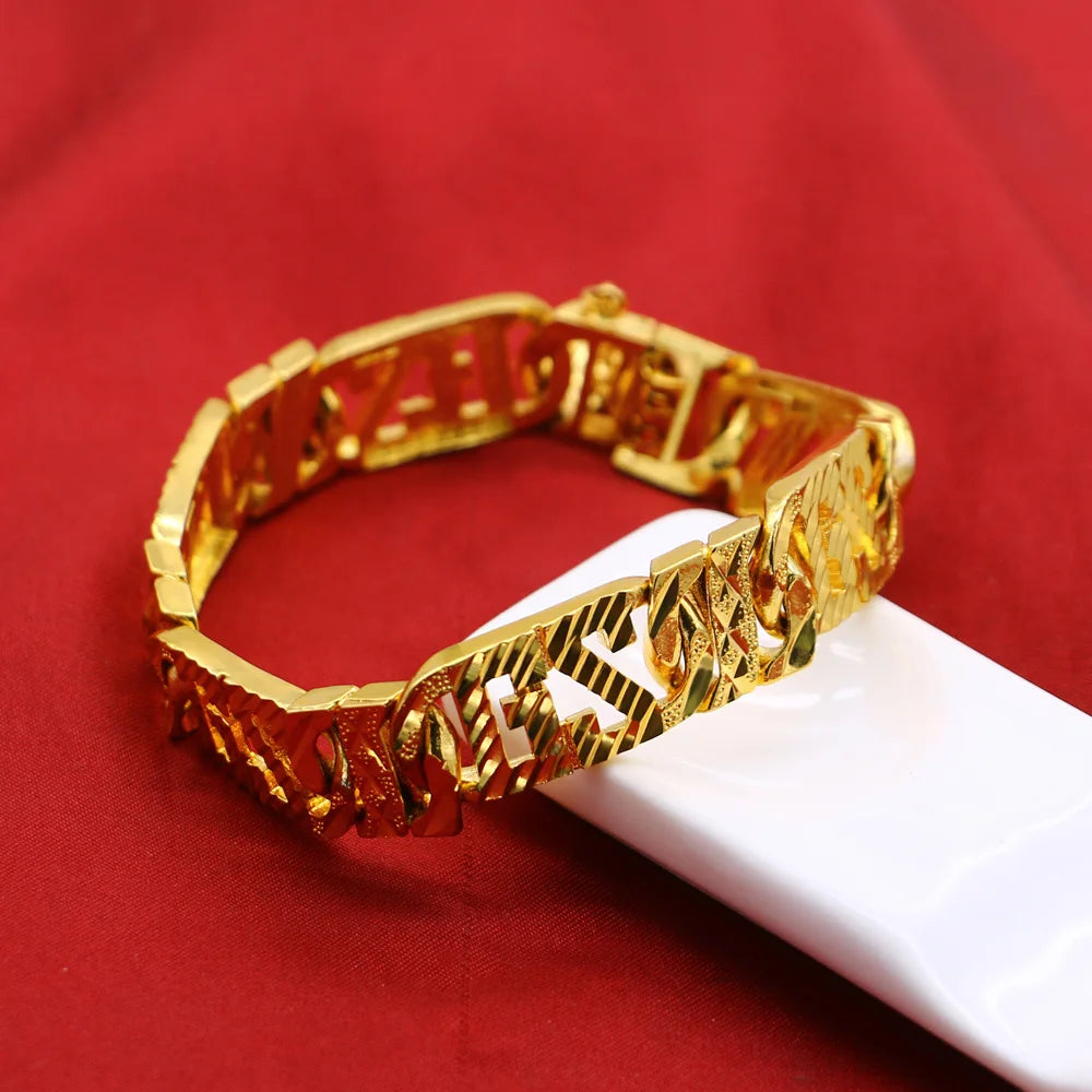 New Fashion Gold Color Jewelry 7-8 inches 100% 925 Sterling Silver Men's Bracelet Curb Cuban Link Chain Women Bracelets Bangle