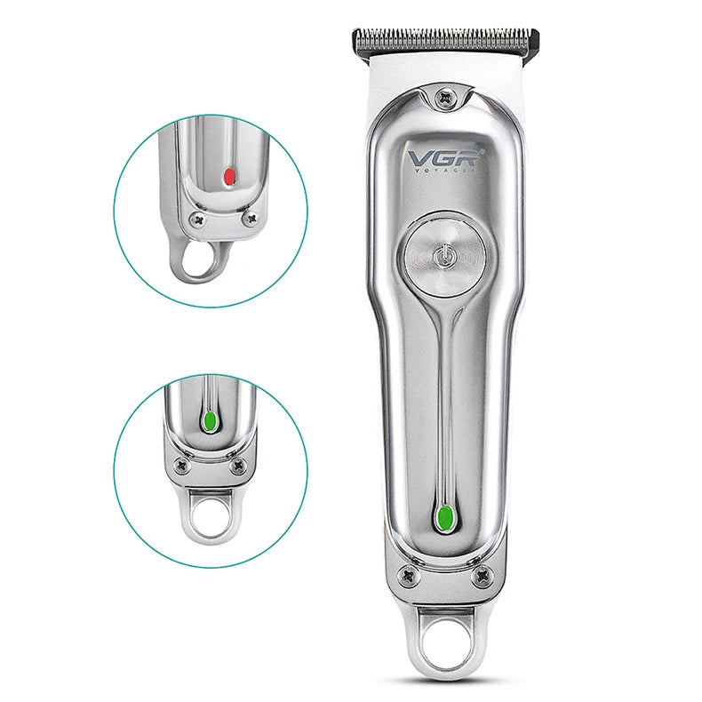VGR Professional Barber Hair Clippers for Men Hair Cutting Machine Electric Metal Cordless 0mm Hair Trimmer Barber Hair Clipper