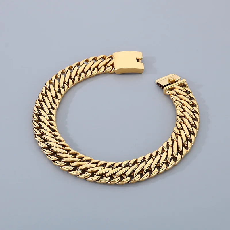 KALEN Unisex Vintage Stainless Steel Original Links 17cm Bracelet&40cm Necklace Jewelry Set