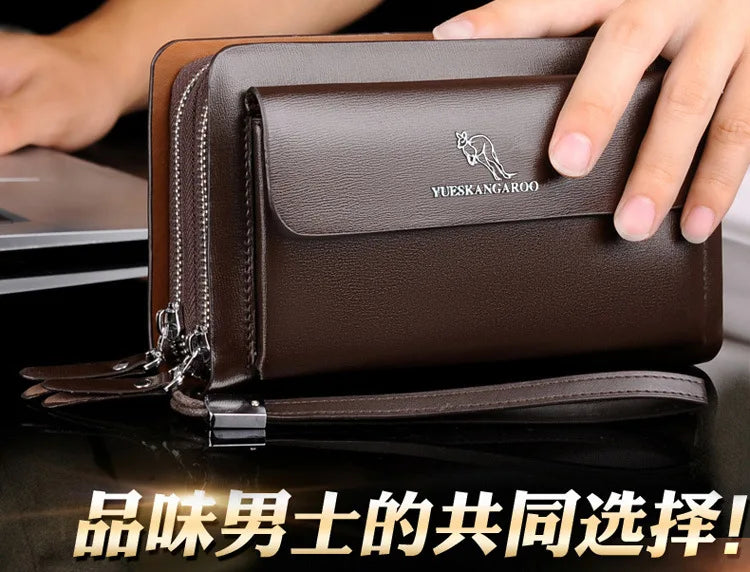 Men's Wallet Long Male Purse Vintage PU Leather Man Clutch Money Bag Wristlets Walets for Men 2025 Caibu Coin Card Holder Murse