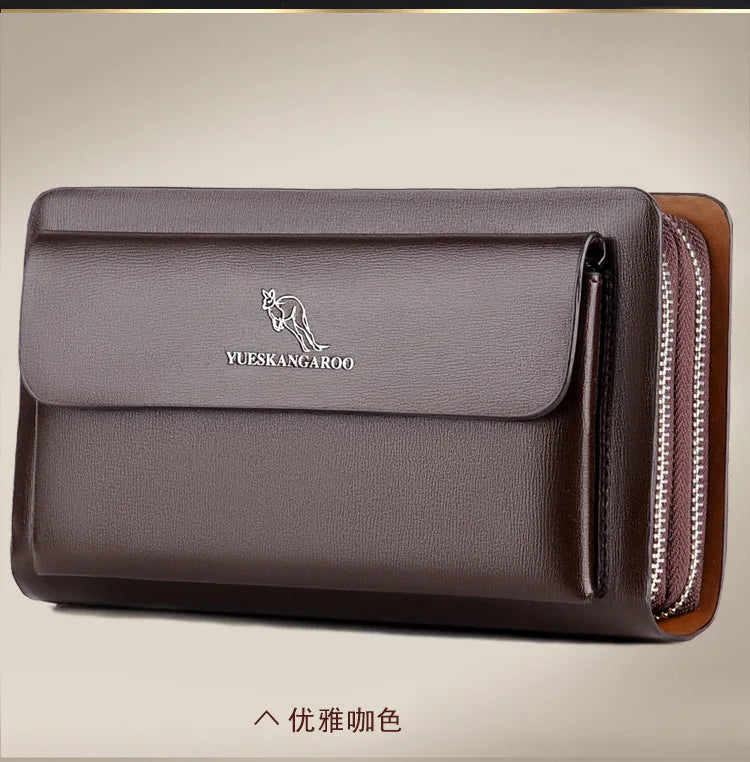 Men's Wallet Long Male Purse Vintage PU Leather Man Clutch Money Bag Wristlets Walets for Men 2025 Caibu Coin Card Holder Murse