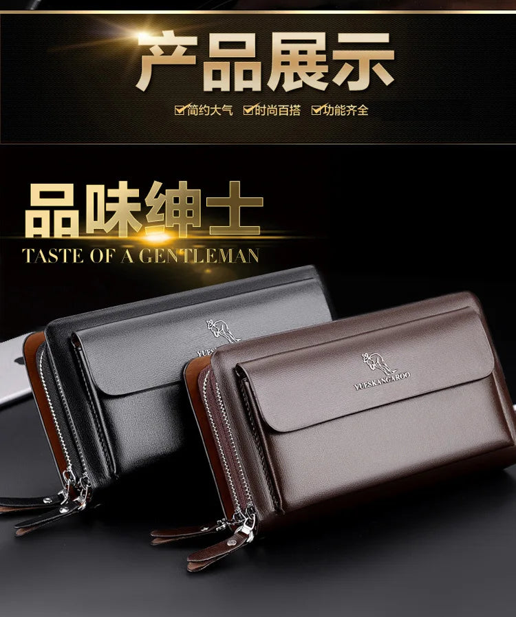 Men's Wallet Long Male Purse Vintage PU Leather Man Clutch Money Bag Wristlets Walets for Men 2025 Caibu Coin Card Holder Murse