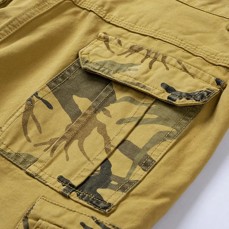 2025 Summer New Camouflage Tactical Cargo Shorts Men Khaki Jogger Military Cargo Shorts Men Cotton Casual Loose Men Shorts