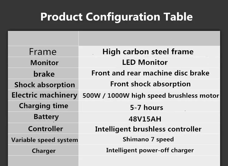 1000W 2000W power mountain bike lithium electric bicycle 48V 20Ah electric bicycle eBike electric bicycle electric snowmobile