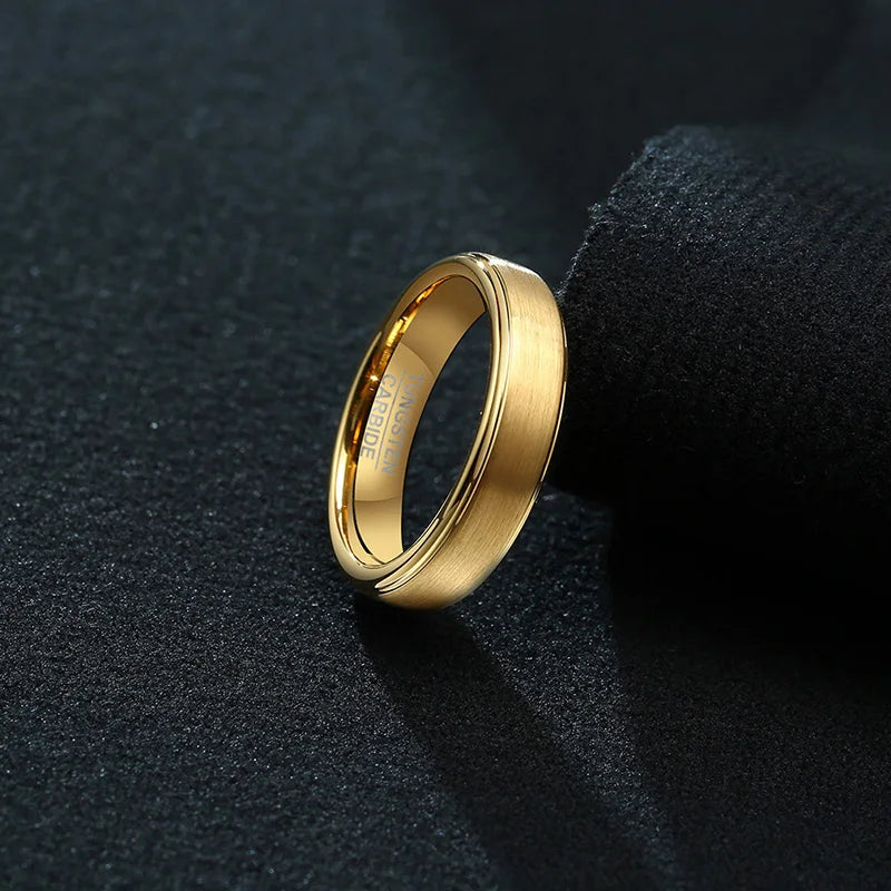 5mm Men Women Wedding Band Tungsten Carbide Ring Brushed Beveled Edge Size 6-12  Couple Wedding  Jewelry Gift