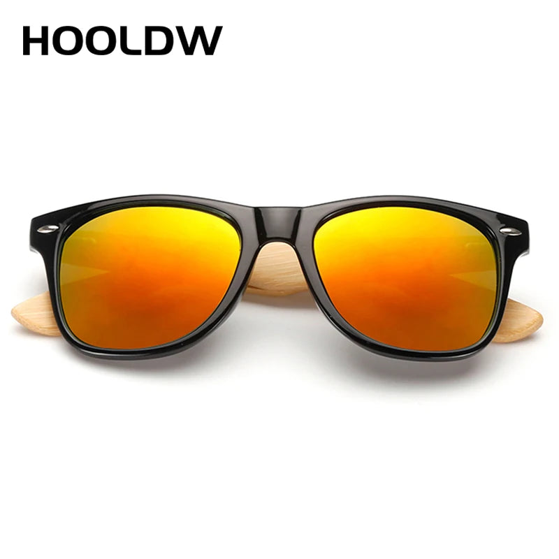 HOOLDW Natural Wooden Sunglasses Men Women Classic Bamboo Sun Glasses Original Wood Glasses Travel Oculos de sol masculino