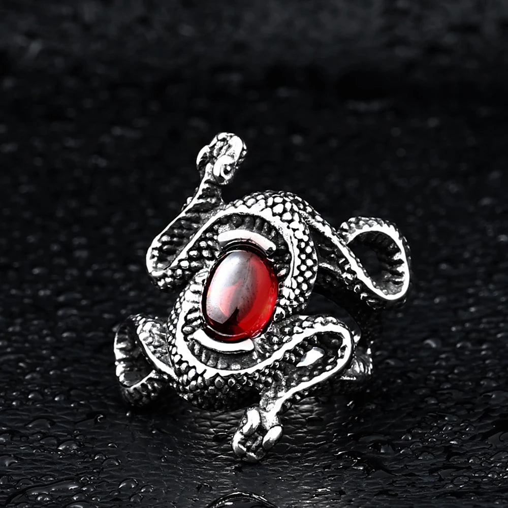 BEIER High Quality Aragorn II Barahir Snake Stainless Steel Men Ring Jewelry BR8-599
