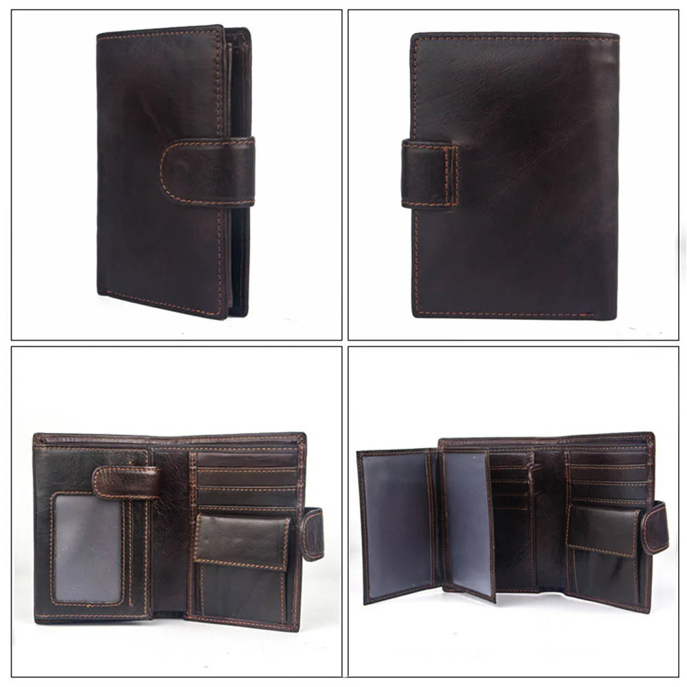2022 New Leather Men Wallets Genuine Cow Leather 14 Card Holders Short Men Purse High Quality Male Wallet Can be Used Forever