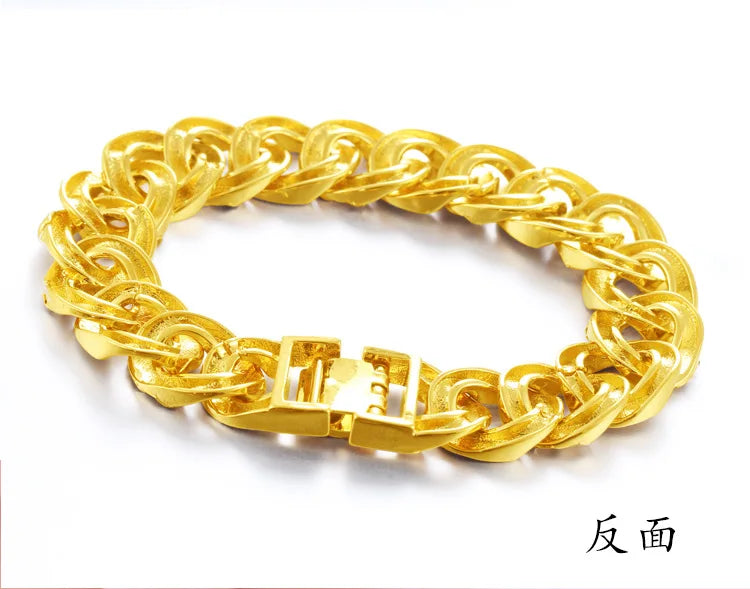 Forever Not Fade 24K Gold Filled Jewelry Bracelets for Men Women Pulseira Feminina Bizuteria Joyas Wedding Fine Gold Bracelets