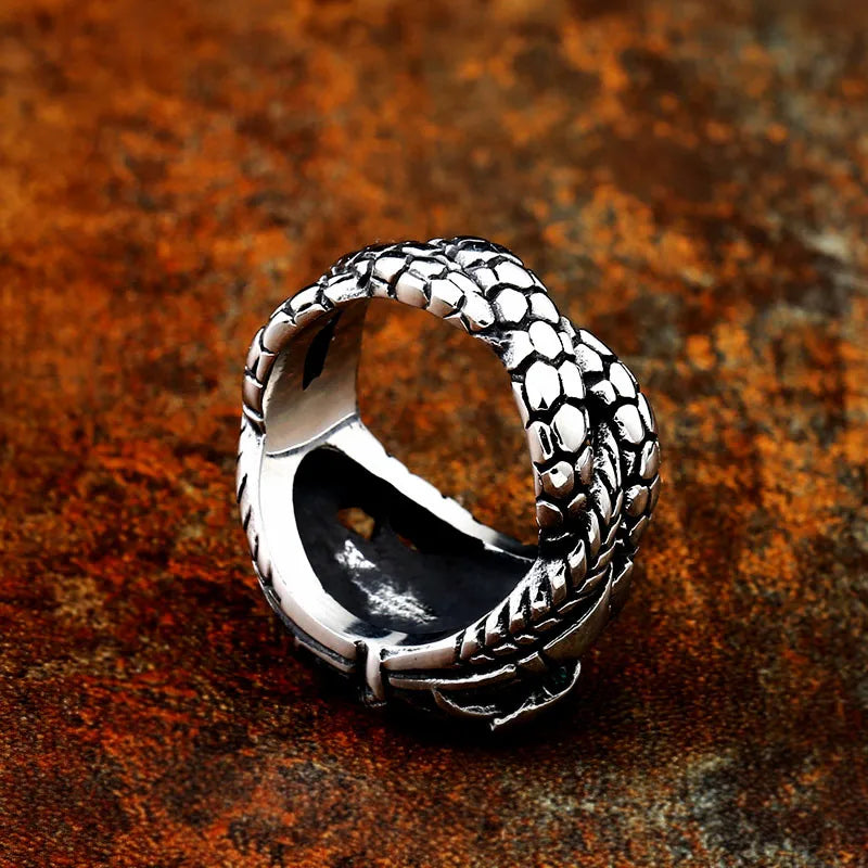 BEIER High Quality Aragorn II Barahir Snake Stainless Steel Men Ring Jewelry BR8-599