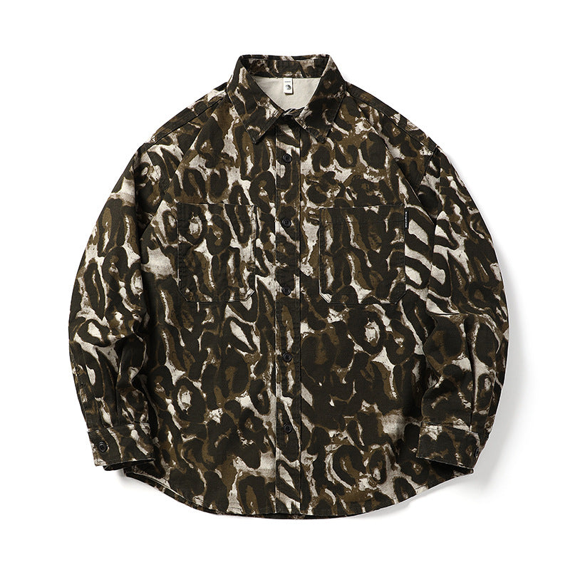 Loose Long Sleeve Men's Camouflage Shirt